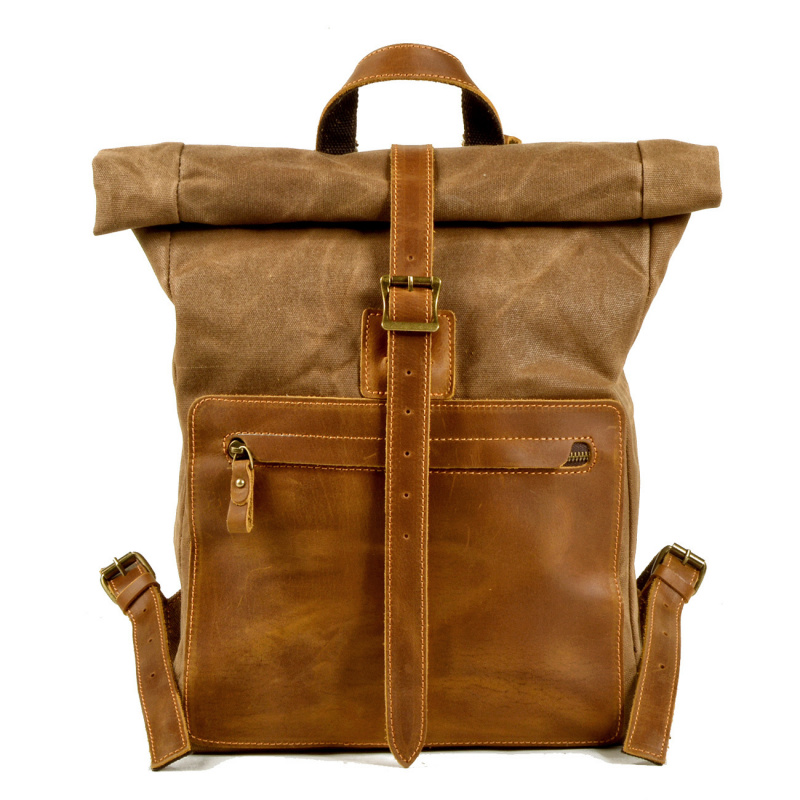 Canvas Backpack Casual - New simple and retro wax canvas